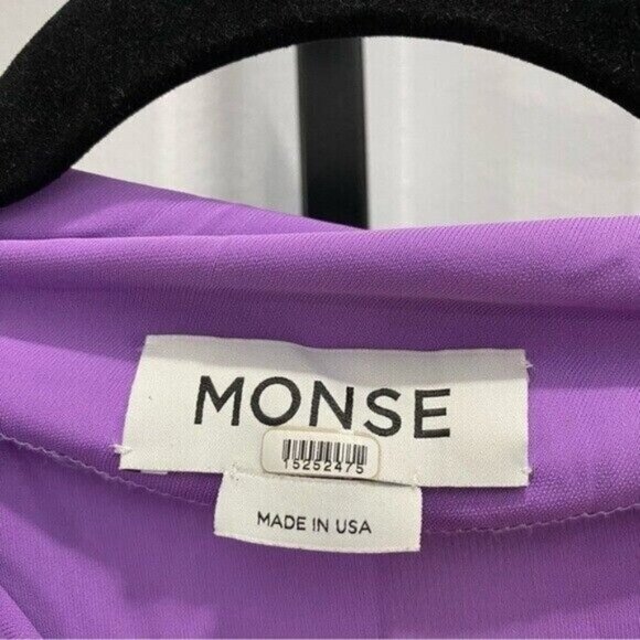 MONSE Sleeveless Keyhole Detail Draped Dress Stretch Purple Mini Designer Sz 0 • - Picture 8 of 13